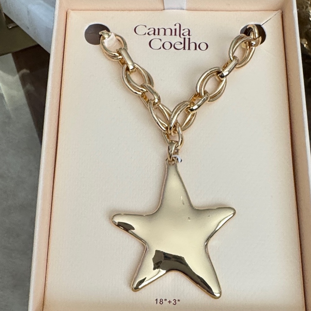 Camila Coelho Gold colored Star Pendant Necklace New